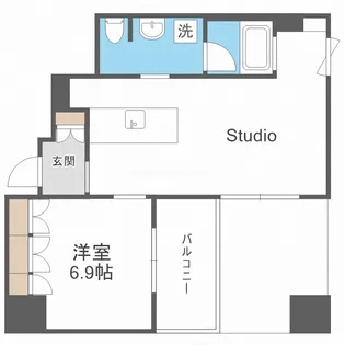 1LDKの間取り画像