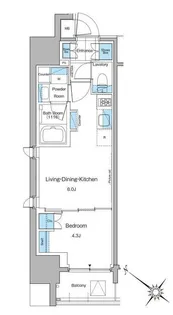 1LDKの間取り画像
