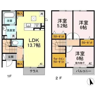 岡山県倉敷市玉島乙島【一戸建】の間取り