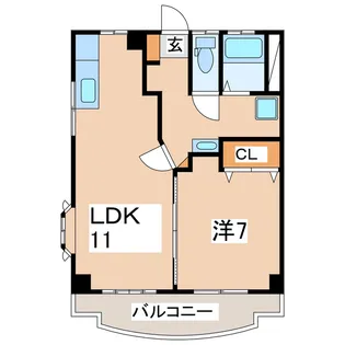 福島県須賀川市山寺町【マンション】の間取り