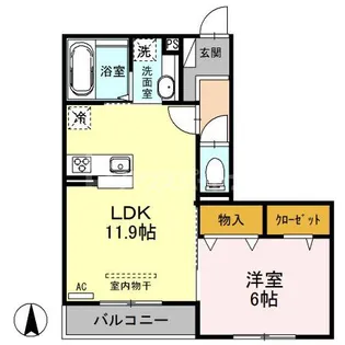 埼玉県さいたま市西区西大宮1【アパート】の間取り