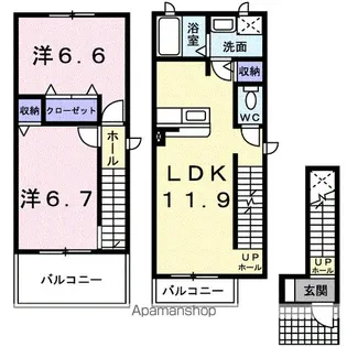 アンソレイエS【2階】の間取り