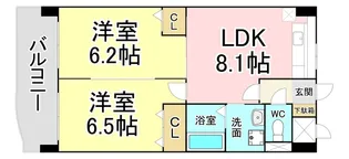 福岡県北九州市小倉北区木町1【マンション】の間取り
