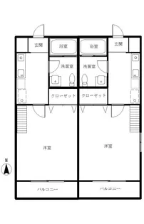 ウエストセントラルハイツB【1階】の間取り