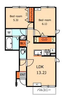 東京都小平市小川町1【アパート】の間取り