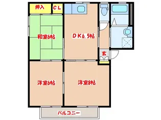 バリュージュ亀山 A棟【2階】の間取り