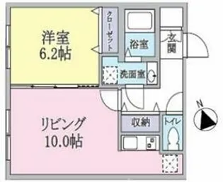 クラージュ中野【1階】の間取り