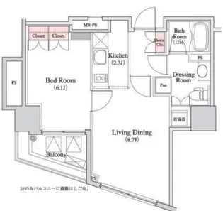 パークキューブ八丁堀【3階】の間取り