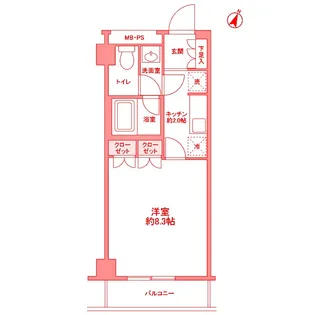 セジュール市ヶ尾【2階】の間取り