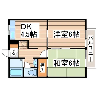 ヴィラクレストA棟【2階】の間取り