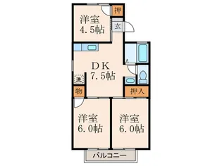 福岡県北九州市小倉南区企救丘4【アパート】の間取り