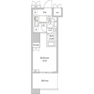 プラウドフラット神楽坂II【4階】の間取り