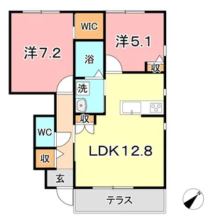 ル・クール B【1階】の間取り