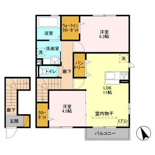 未来樹(ゆめのき) 弐号棟【2階】の間取り