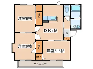 メゾンディアスI【2階】の間取り