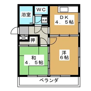 エスペラントオカダB【2階】の間取り