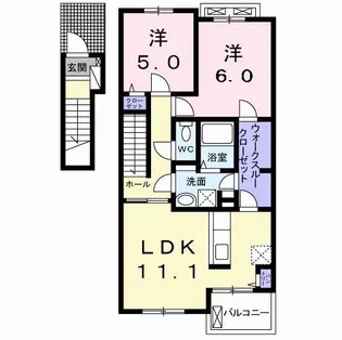 イーストフラワー更級I【2階】の間取り