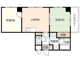 リバーサイドコーポ広瀬【4階】の間取り