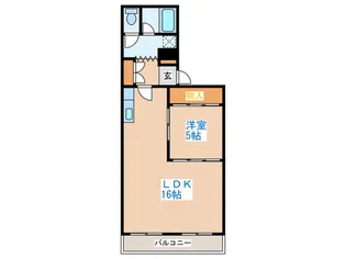 エ-スハイム琴似【1階】の間取り