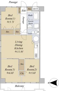 大宮ハウス【2階】の間取り
