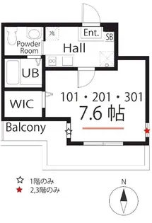 ハーミットクラブハウスソフィア横浜根岸【2階】の間取り