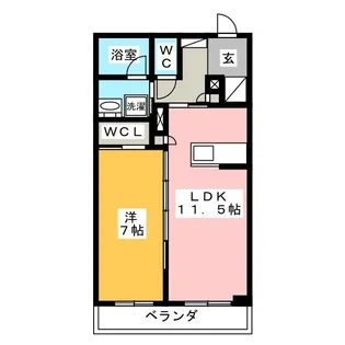 レフィアントITO【1階】の間取り