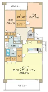 ローレルスクエア南大沢4番館【3階】の間取り