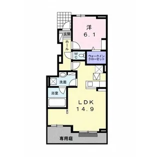 エスポワールほたる野II【1階】の間取り