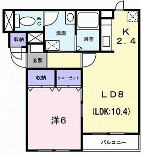 ジェルメ大手町2号棟【1階】の間取り