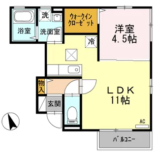 シュクレール・フォー【1階】の間取り