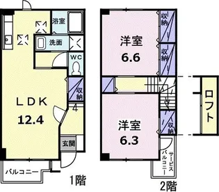 プラティークB【1階】の間取り