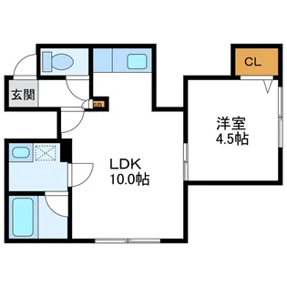 オール北大前【1階】の間取り