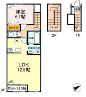 メゾンドリヴァージュA棟【3階】の間取り