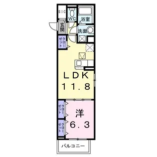 ボワ リュネール【1階】の間取り
