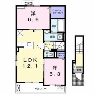 コリーヌメゾンA【2階】の間取り