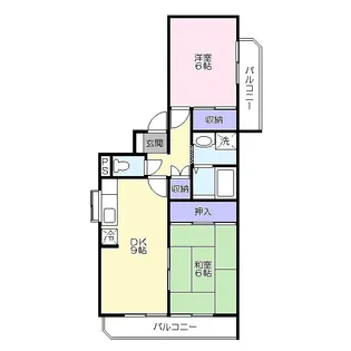 上大岡グリーンハイツB棟【4階】の間取り