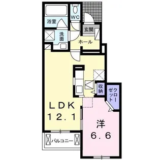 クラール木太E【1階】の間取り