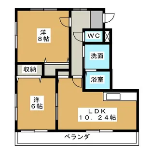 ヴィラージュ山辺 B【3階】の間取り