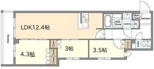 アジールコート練馬中村橋【4階】の間取り