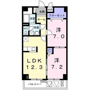 シャルム天王寺【6階】の間取り