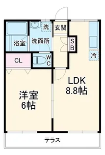 ハイツボヌール【1階】の間取り