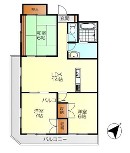 ロサンジュ西中央【8階】の間取り