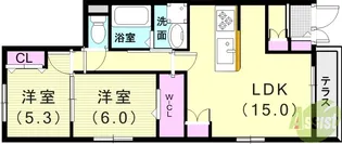 BELLE MAISON星陵台【1階】の間取り