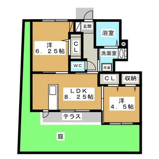クレール桐畑【1階】の間取り
