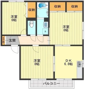 サンレイクヴィラSUZUKI B【1階】の間取り