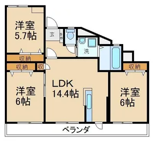 ガレリア香里ケ丘レジデンス【2階】の間取り