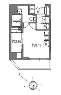 アラート横濱桜木町I【2階】の間取り