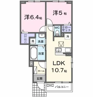クロス アイ ヴィラ【1階】の間取り