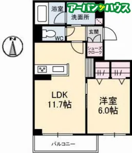 グランヴェール辰巳【2階】の間取り