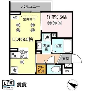 サンガーデン新山口 B【1階】の間取り